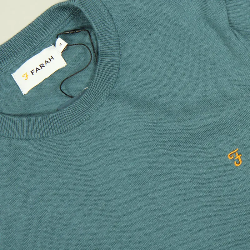 Farah Mullen Cotton Sweater - Ocean-1